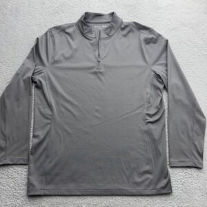 Mizzen+Main Mens Large Gray Quarter Zip Pullover Performance Stretch Golf Top